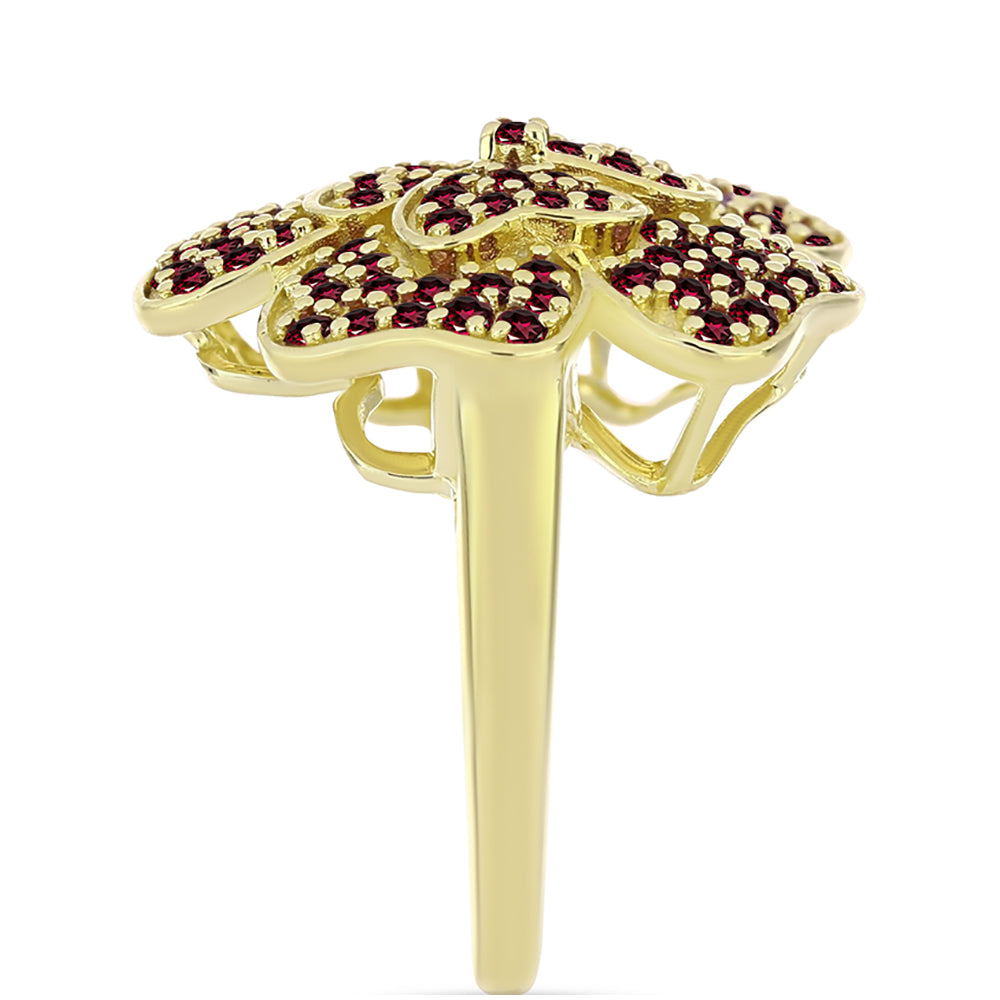 Pozlátený Strieborný Prsteň s Rhodolitovým Granátom
