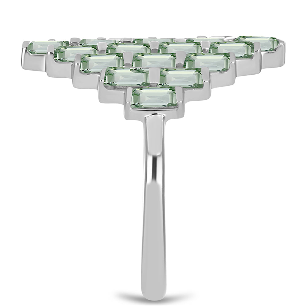 Strieborný Prsteň s so Zeleným Ametystom