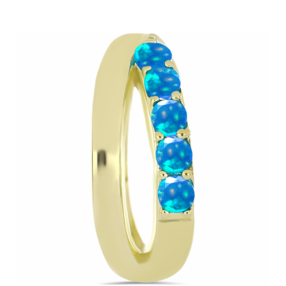 Pozlátený Strieborný Prsteň s Etiópskym Paradise Opálom