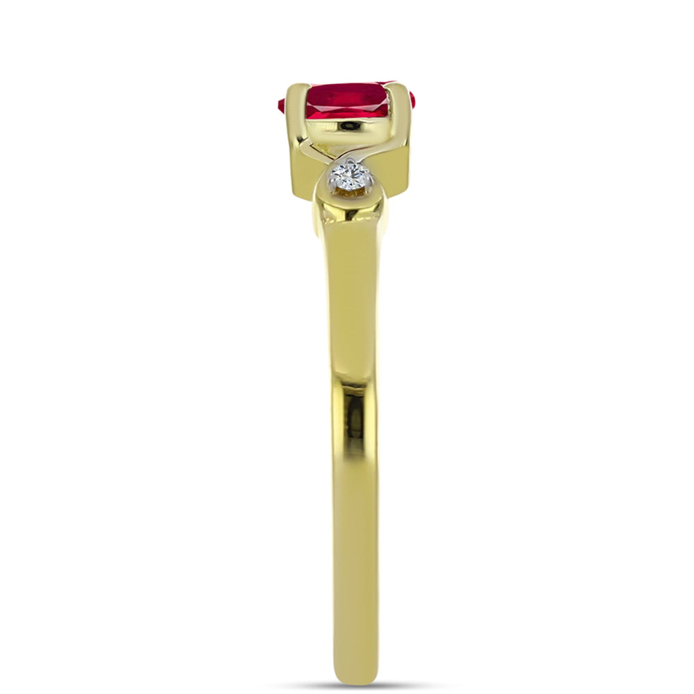 Pozlátený Strieborný Prsteň s Madagaskarským Rubínom a Bielym Topásom