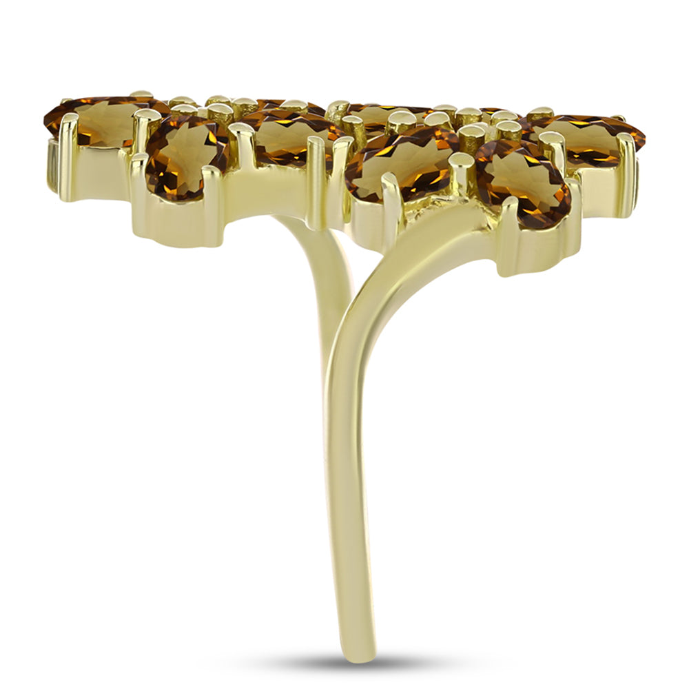 Pozlátený Strieborný Prsteň s Koňakovým Kremeňom