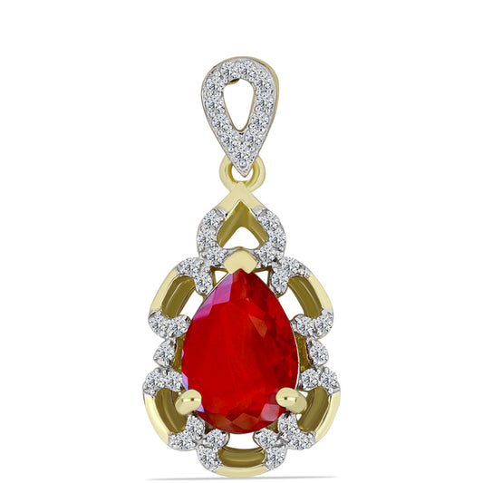 Pozlátený Strieborný Prívesok s Červeným Achátom a Bielym Topásom