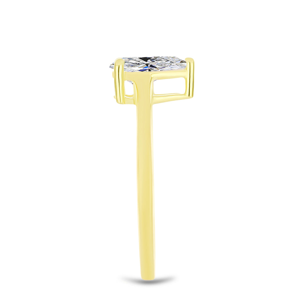 Pozlátený Strieborný Prsteň s Certifikovaný Diamantom pestovaný v laboratóriu