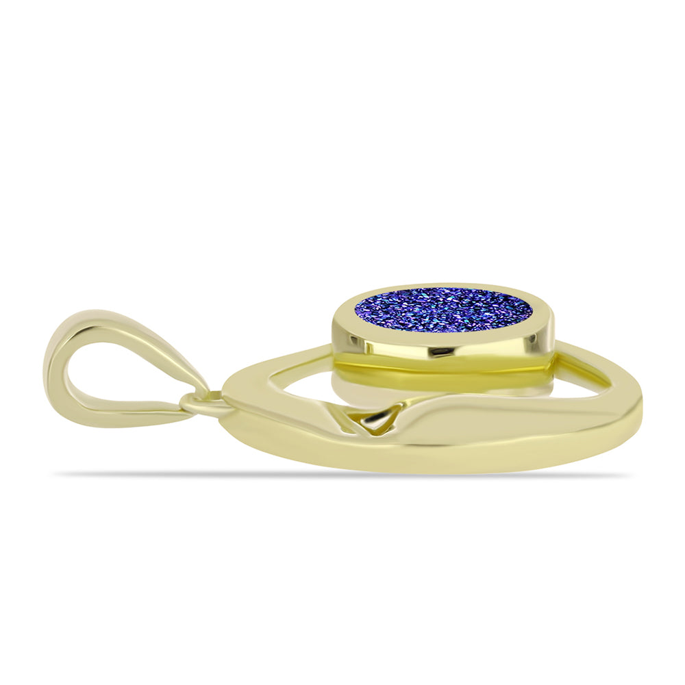 Pozlátený Strieborný Prívesok s Fialovou Drusy