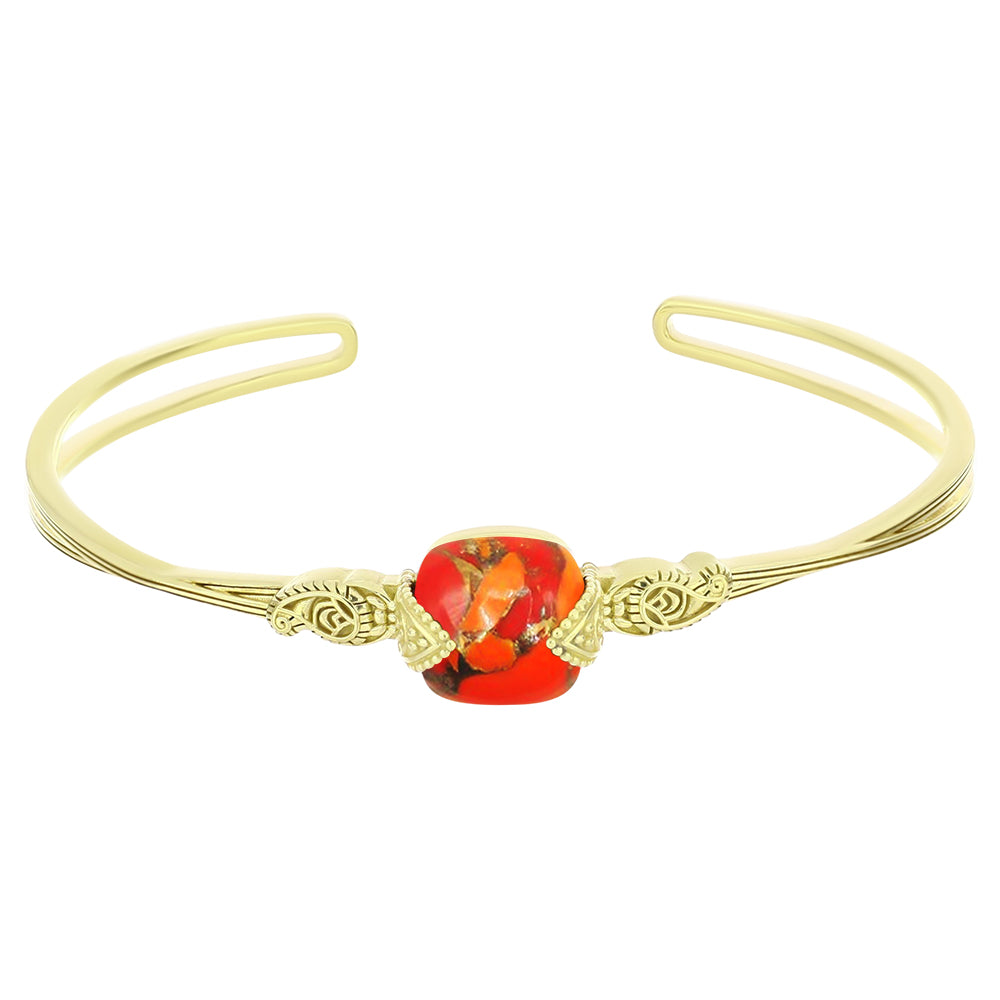 Pozlátený Strieborný Náramok s Mohavským Tyrkysom