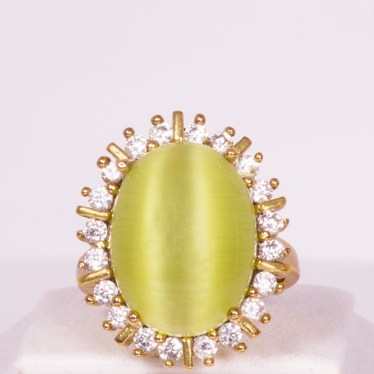 Pozlátený Zliatinový Prsteň s Bielym Emporia® Krištáľom ( Prsteň )