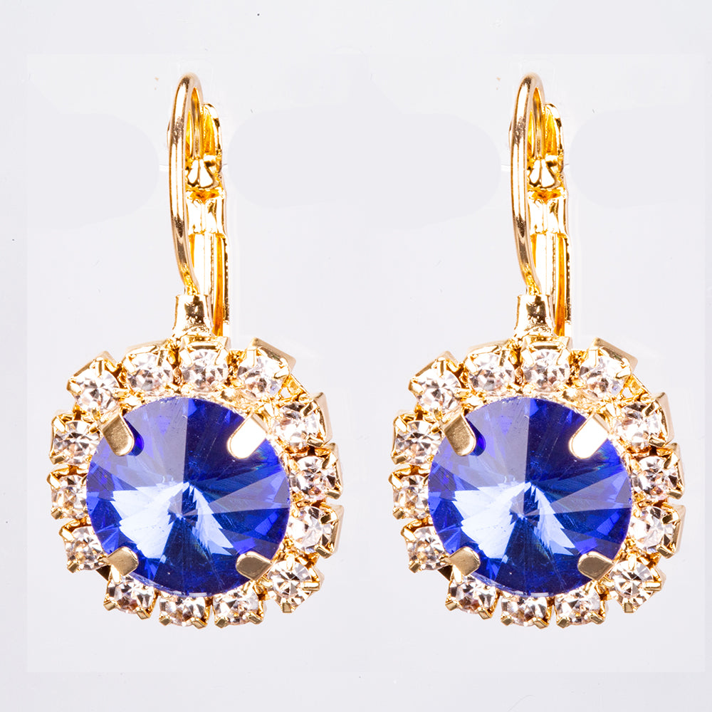 Pozlátené Zliatinové Sada s Modrým Emporia® Krištáľom ( Náhrdelník+Náušnice+Prívesok )