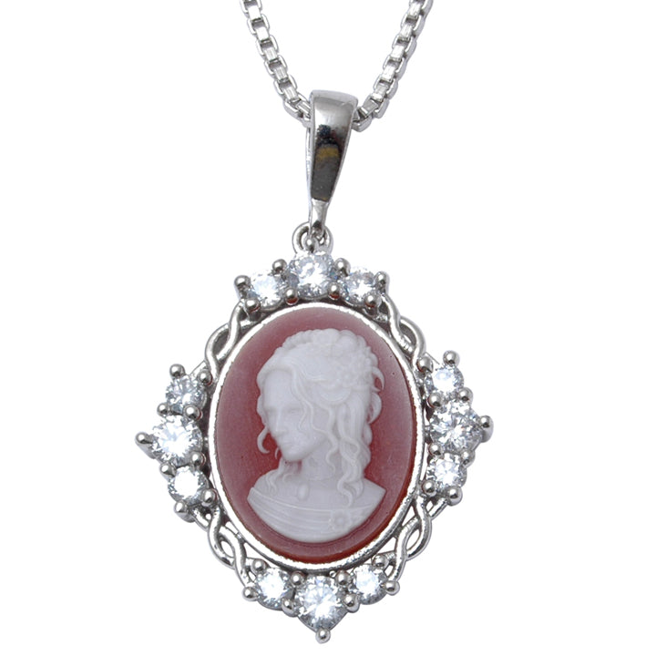 Pozlátený Zliatinový Cameo Prívesok s Emporia Krištáľom