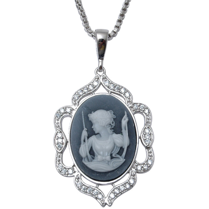 Pozlátený Zliatinový Cameo Prívesok s Emporia Krištáľom