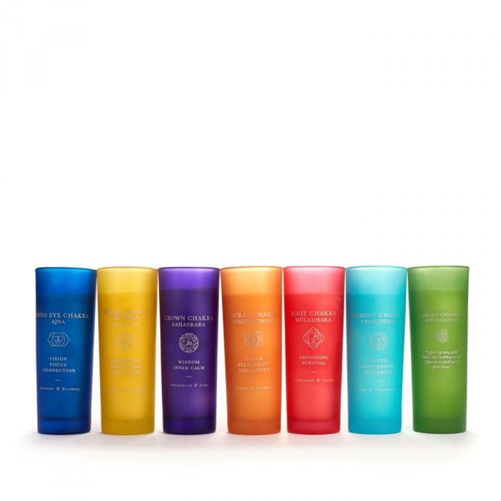 Gemporia sviečka čakry tretieho oka, vôňa levandule a rozmarínu, s meditačným kameňom - Ametyst