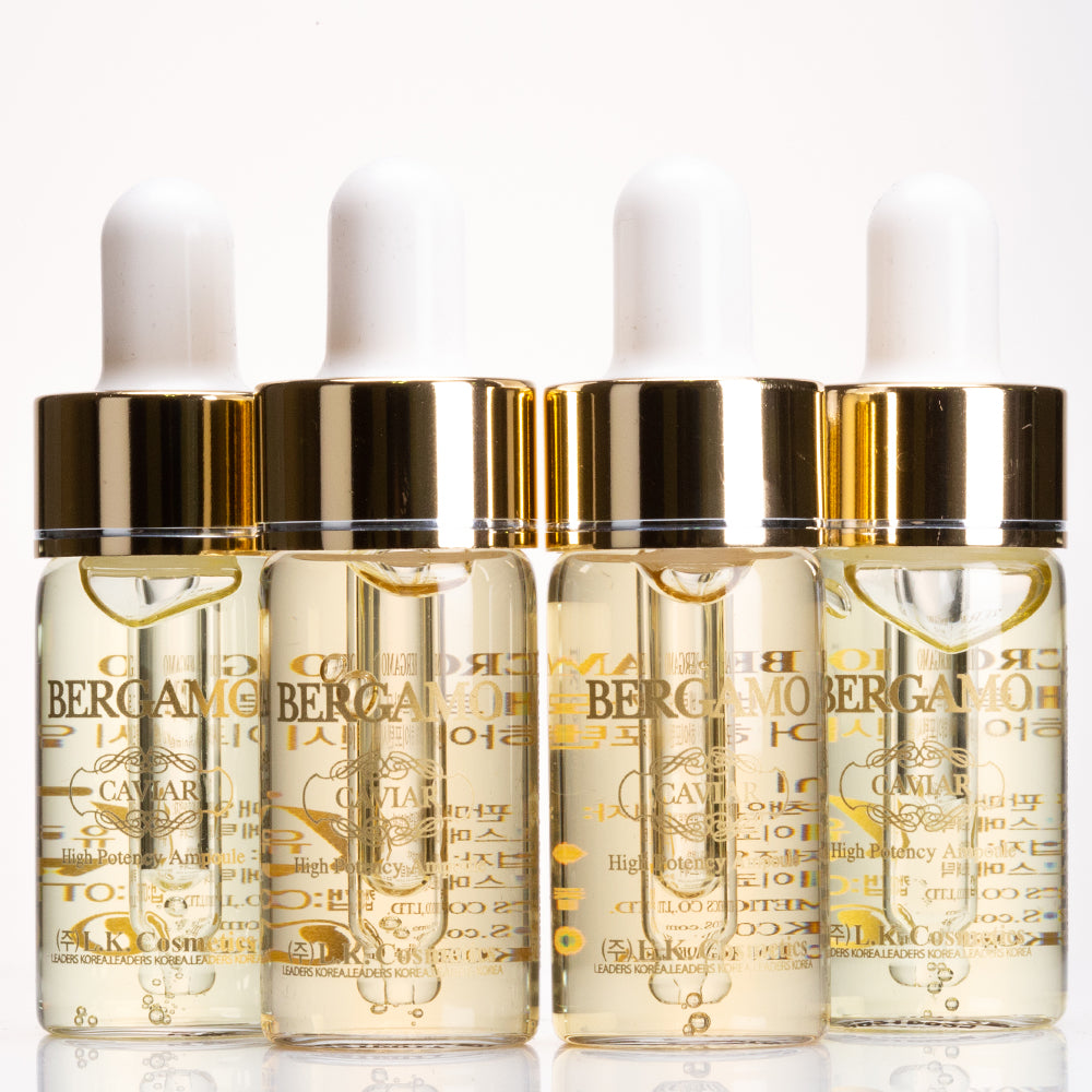 BERGAMO Sada 4 ks Dvojfázových Luxusných Kaviárových Ampuliek