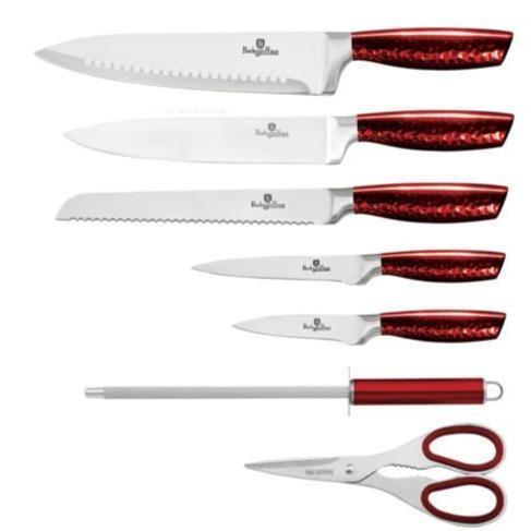 Berlinger Haus 8dielna sada nožov so stojanom, Burgundy Edition