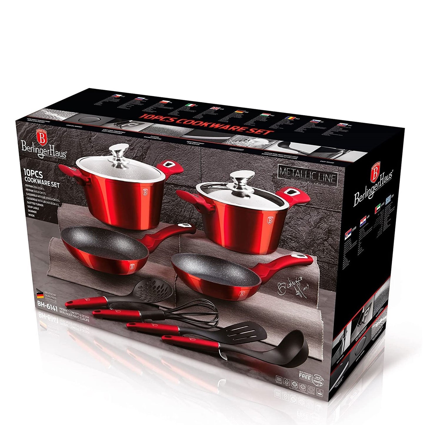Berlinger Haus 10-dielna sada nádob, Burgundy