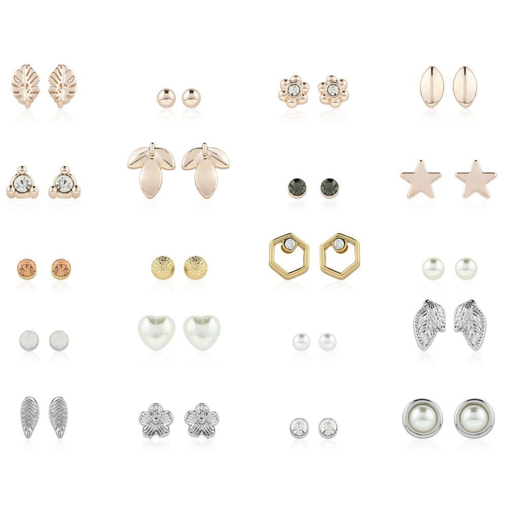 Pozlátené Zliatinové Sada s Bielym Emporia® Krištáľom