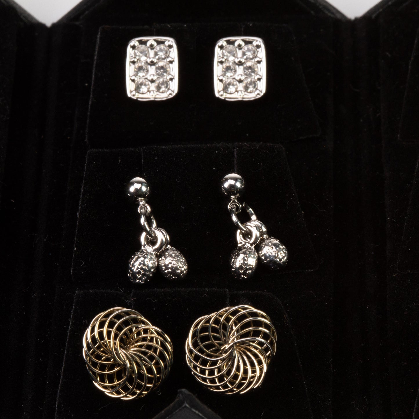 Pozlátené Zliatinové Sada s Bielym Emporia® Krištáľom