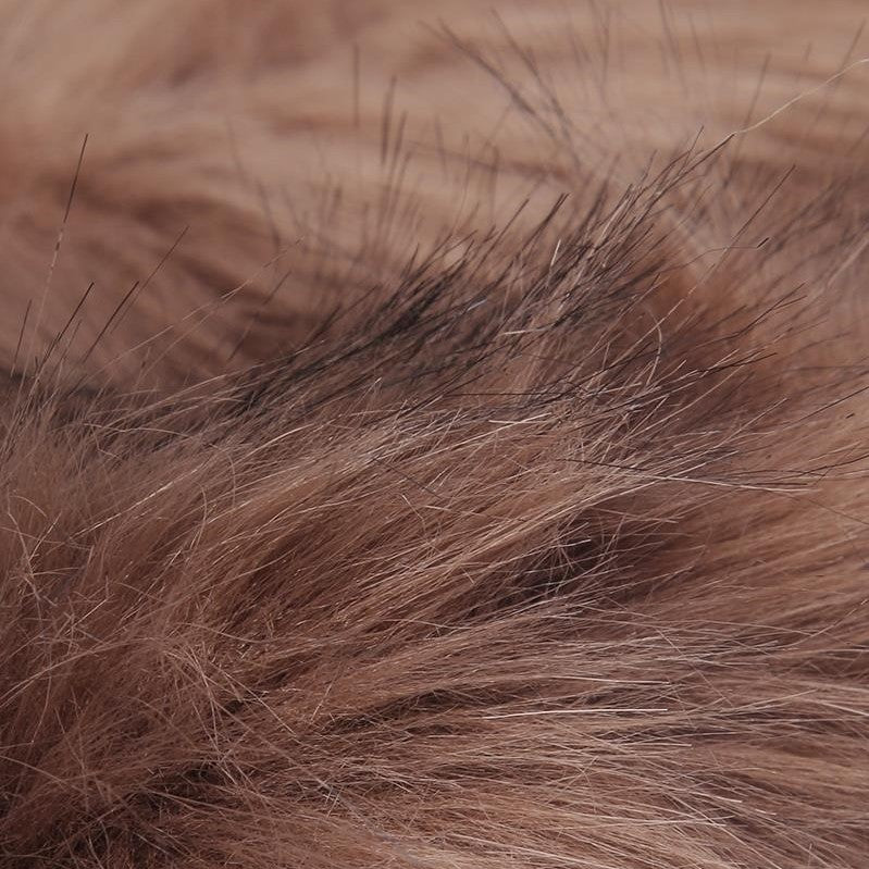 Dvojfarebný Šál z umelej Kožušiny, 22cm x 40 cm, Hnedý