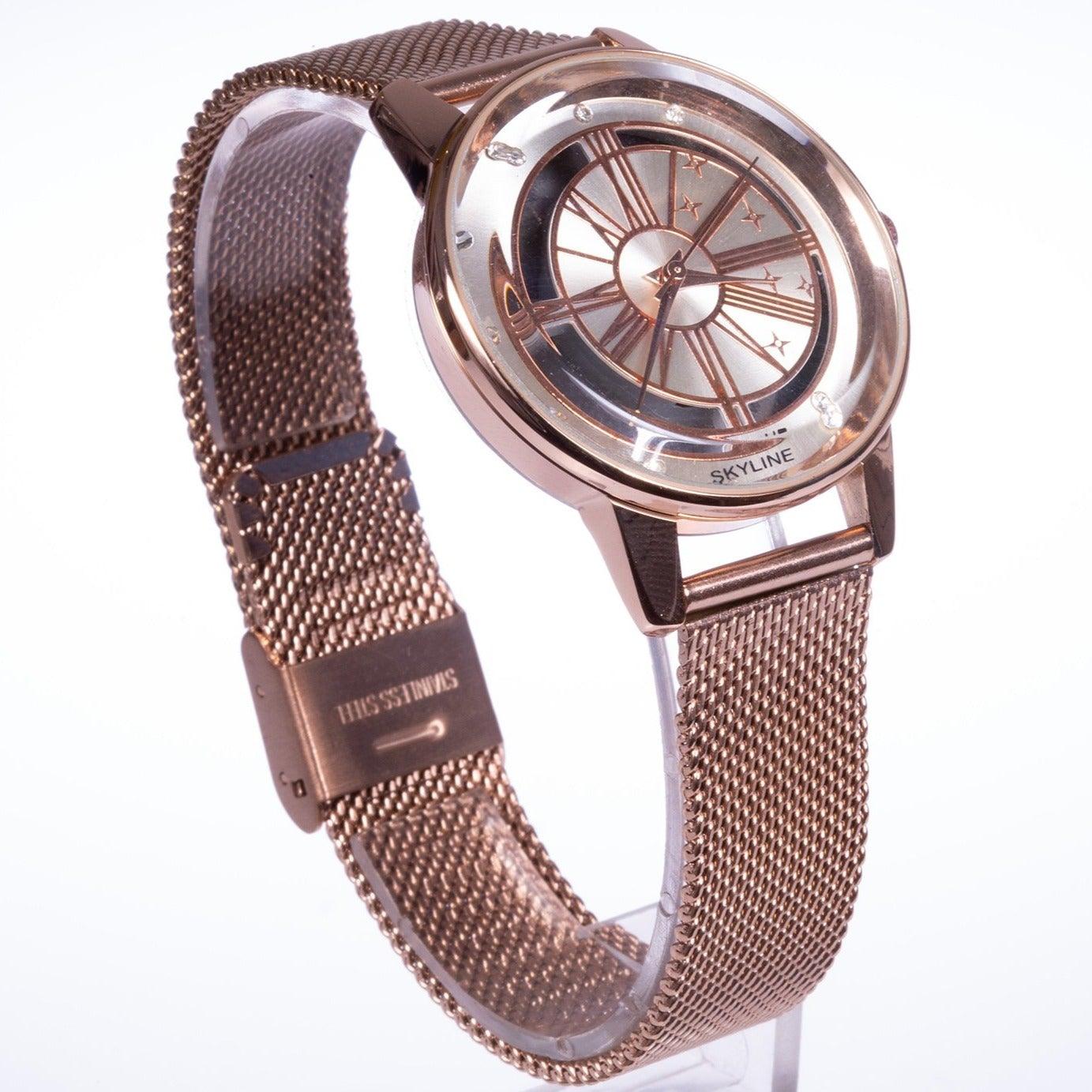 Módne Náramkové Hodinky v Zlatej Farbe