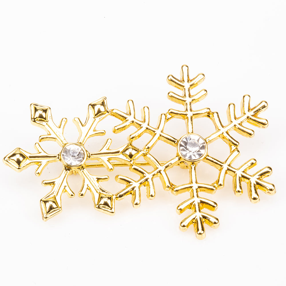 Pozlátený Zliatinový Brošňa s Bielym Emporia® Krištáľom