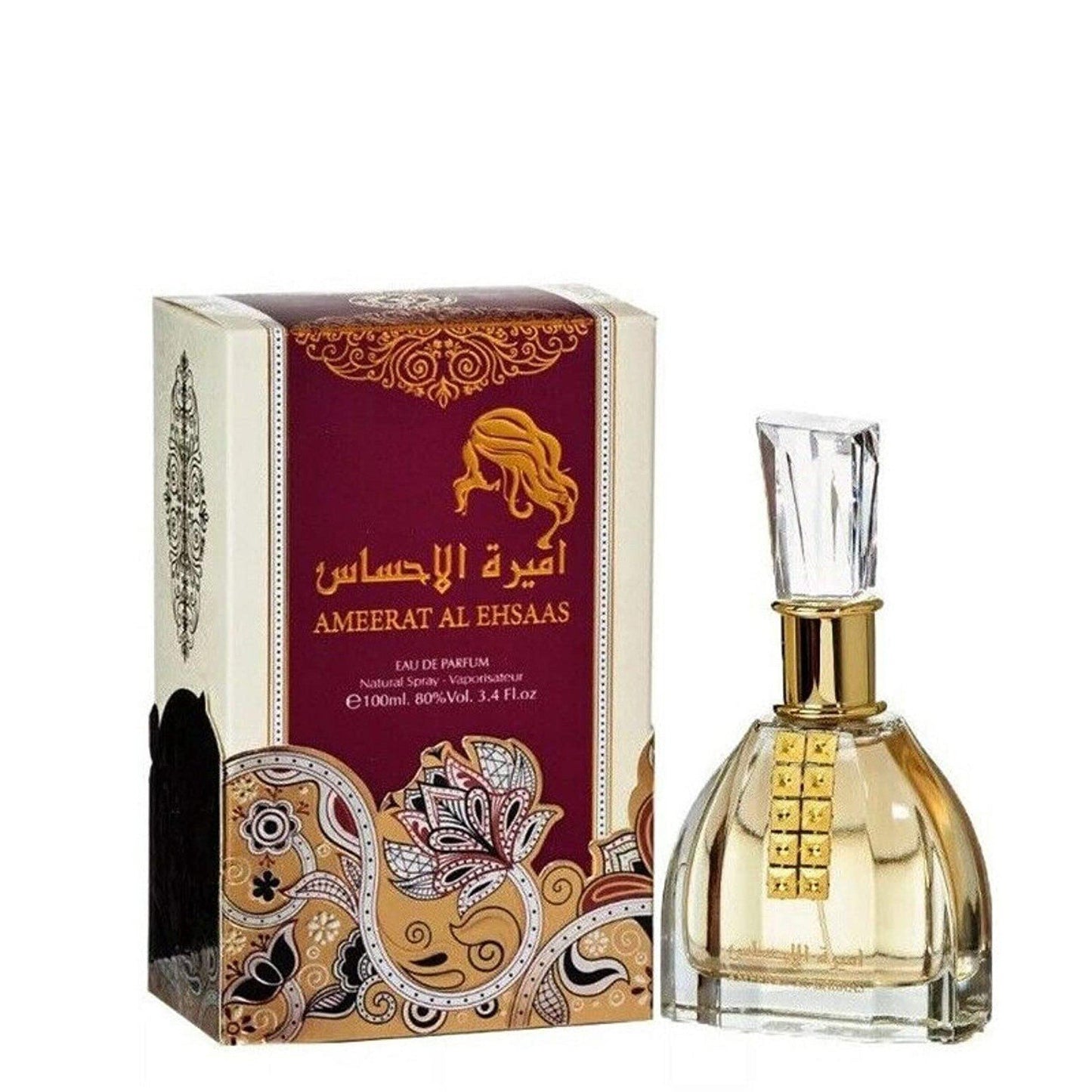 100 ml Eau de Parfume Ameerat Al Ehsaas Spicey Ovocná Vôňa pre Ženy