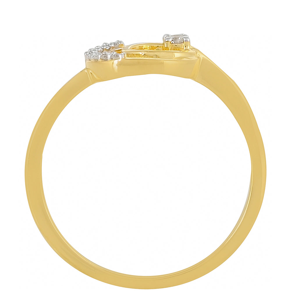 Pozlátený Strieborný Prsteň s Bielym Diamantom