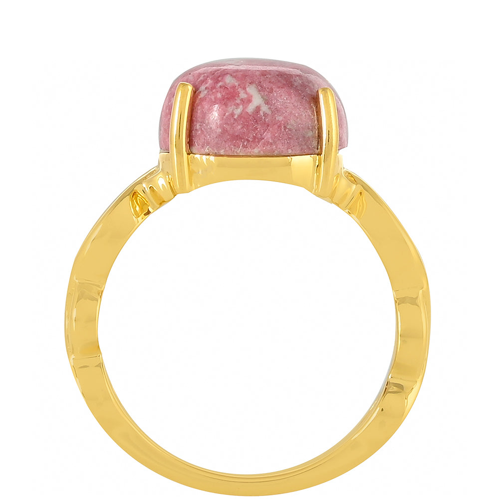 Pozlátený Strieborný Prsteň s Thulitom