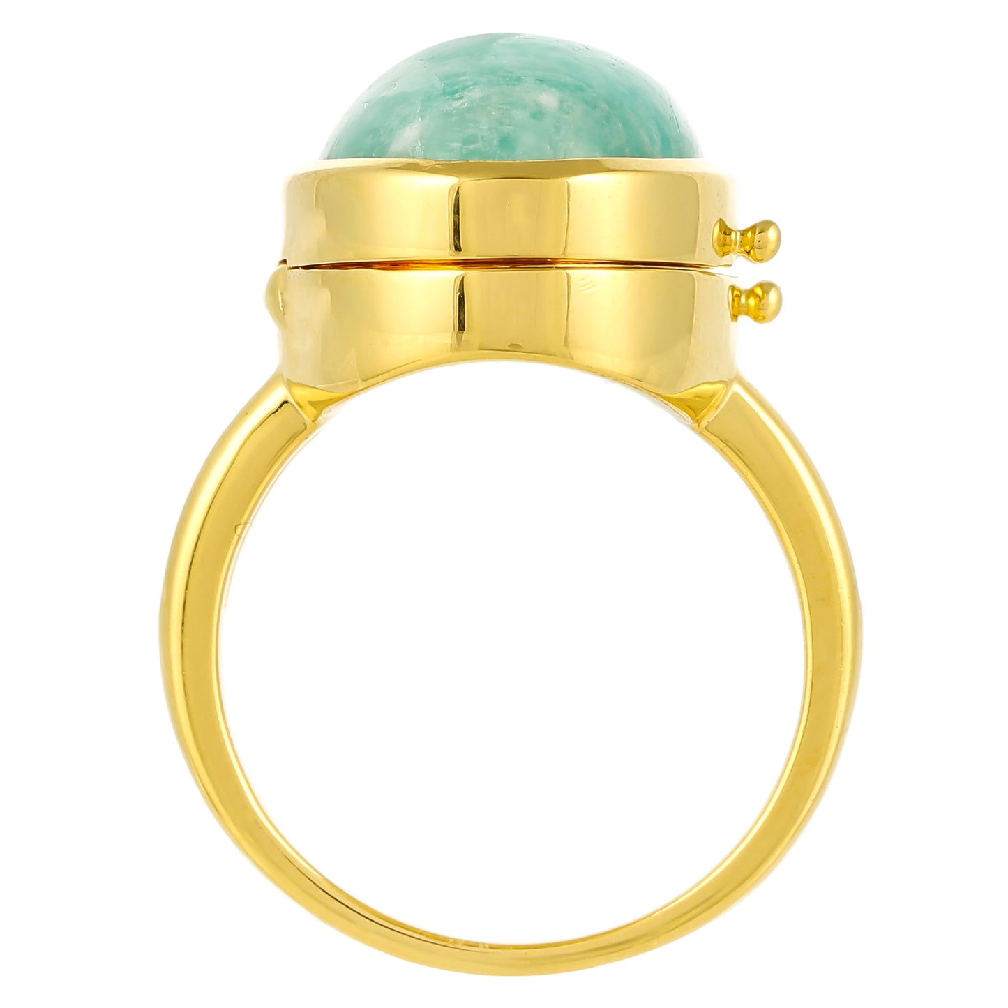 Pozlátený Strieborný Prsteň s Amazonitom