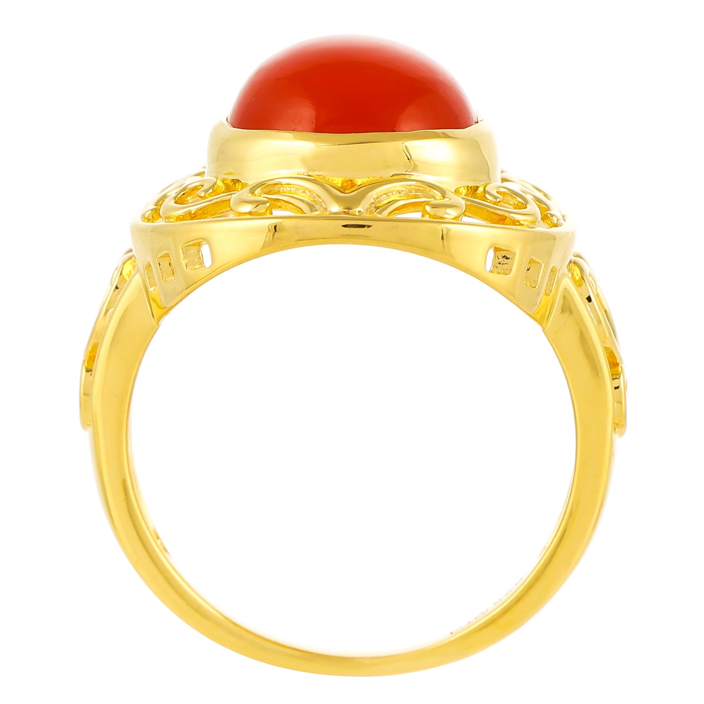 Pozlátený Strieborný Prsteň s Karneolom