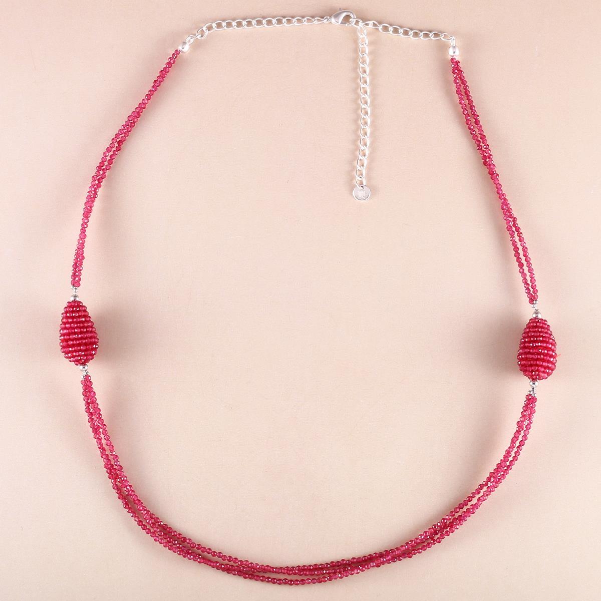 Strieborný Náhrdelník s Červeným Kremeňom