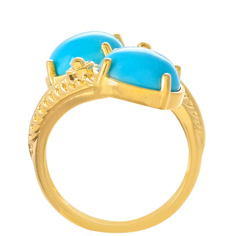 Pozlátený Strieborný Prsteň s so Sleeping Beauty Tyrkysom