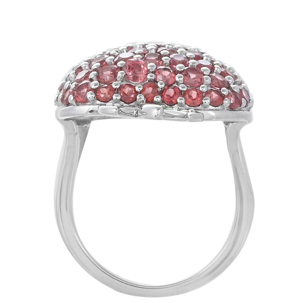 Strieborný Prsteň s Rhodolitovým Granátom a Tsavorite Granátom