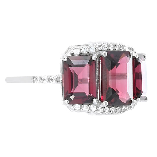 Strieborný Prsteň s Rhodolitovým Granátom
