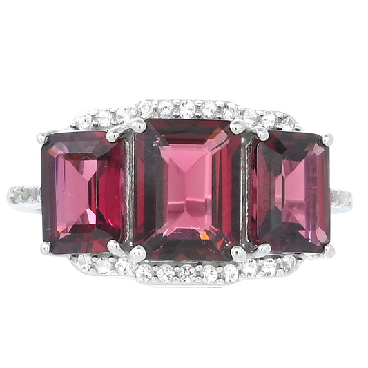 Strieborný Prsteň s Rhodolitovým Granátom