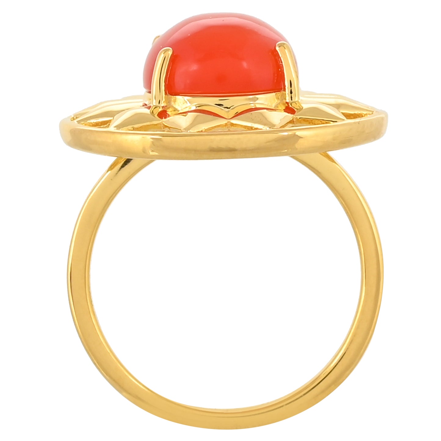 Pozlátený Strieborný Prsteň s Karneolom