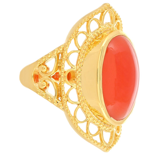 Pozlátený Strieborný Prsteň s Karneolom