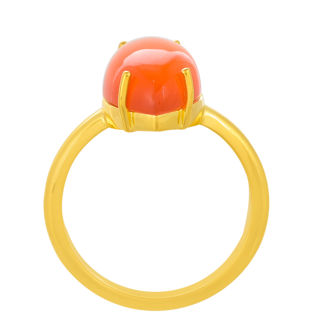 Pozlátený Strieborný Prsteň s Karneolom