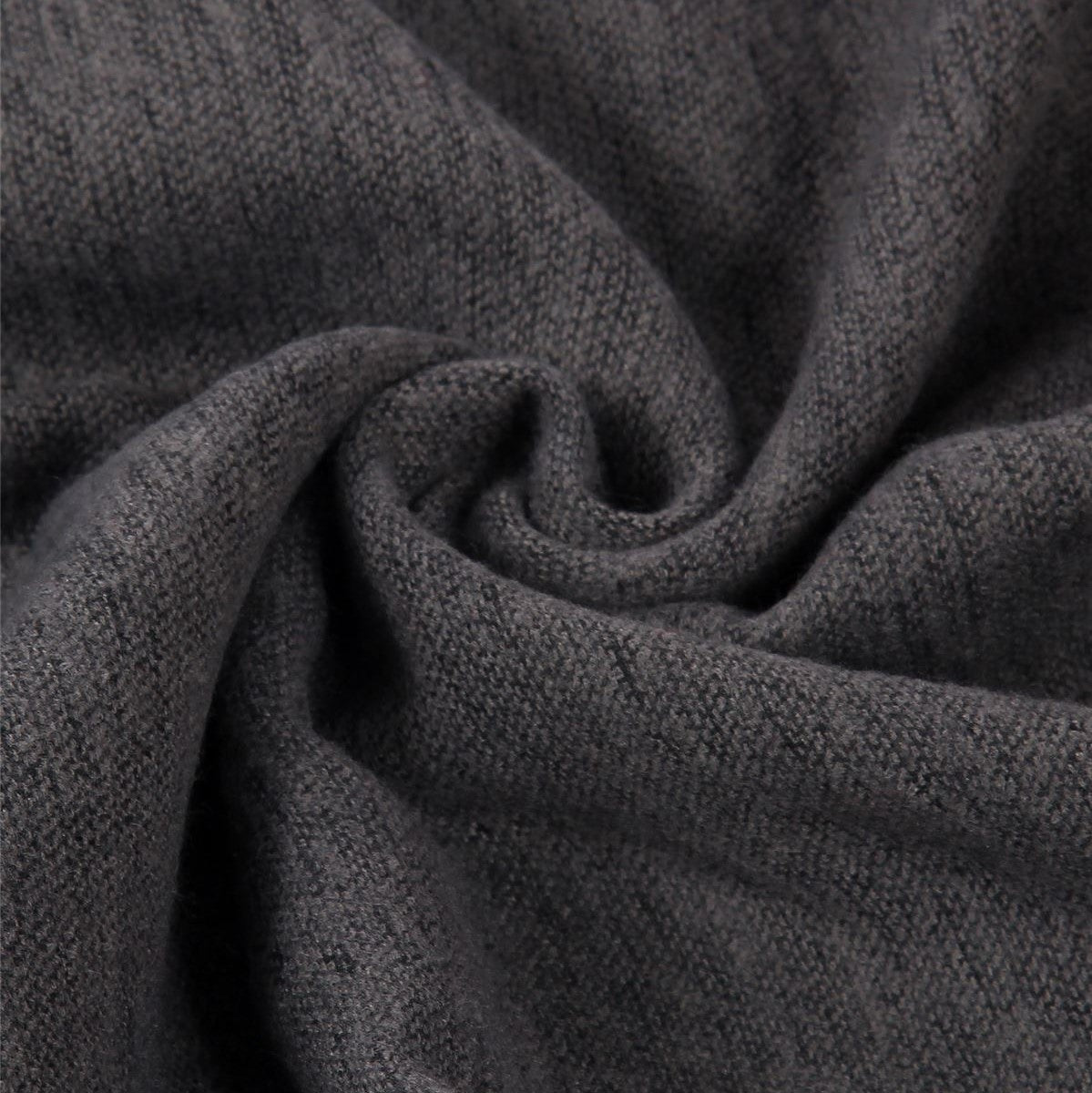 Šál-šatka s Pravou Pom Pom Kožušinou, 60 cm x 170 cm, Sivá