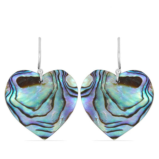 Strieborné Náušnice s Čiernou Perleťou