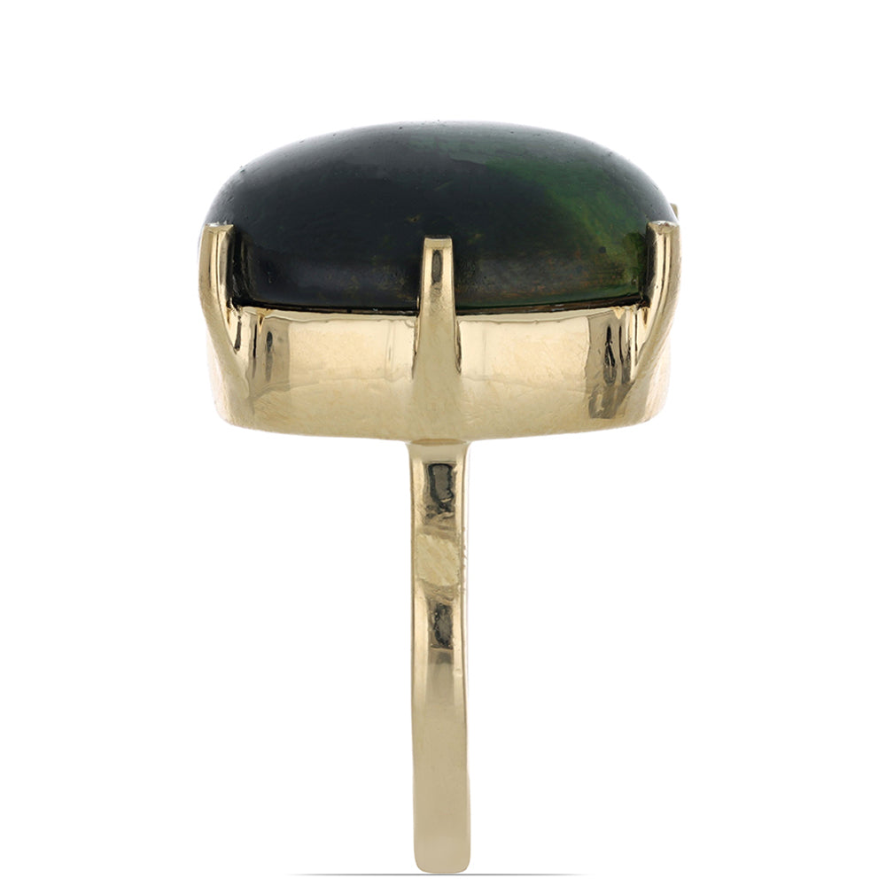 Pozlátený Strieborný Prsteň s so Zeleným Tigrím Okom