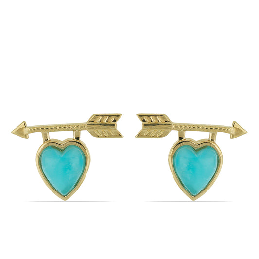 Pozlátené Strieborné Náušnice s so Smithsonite