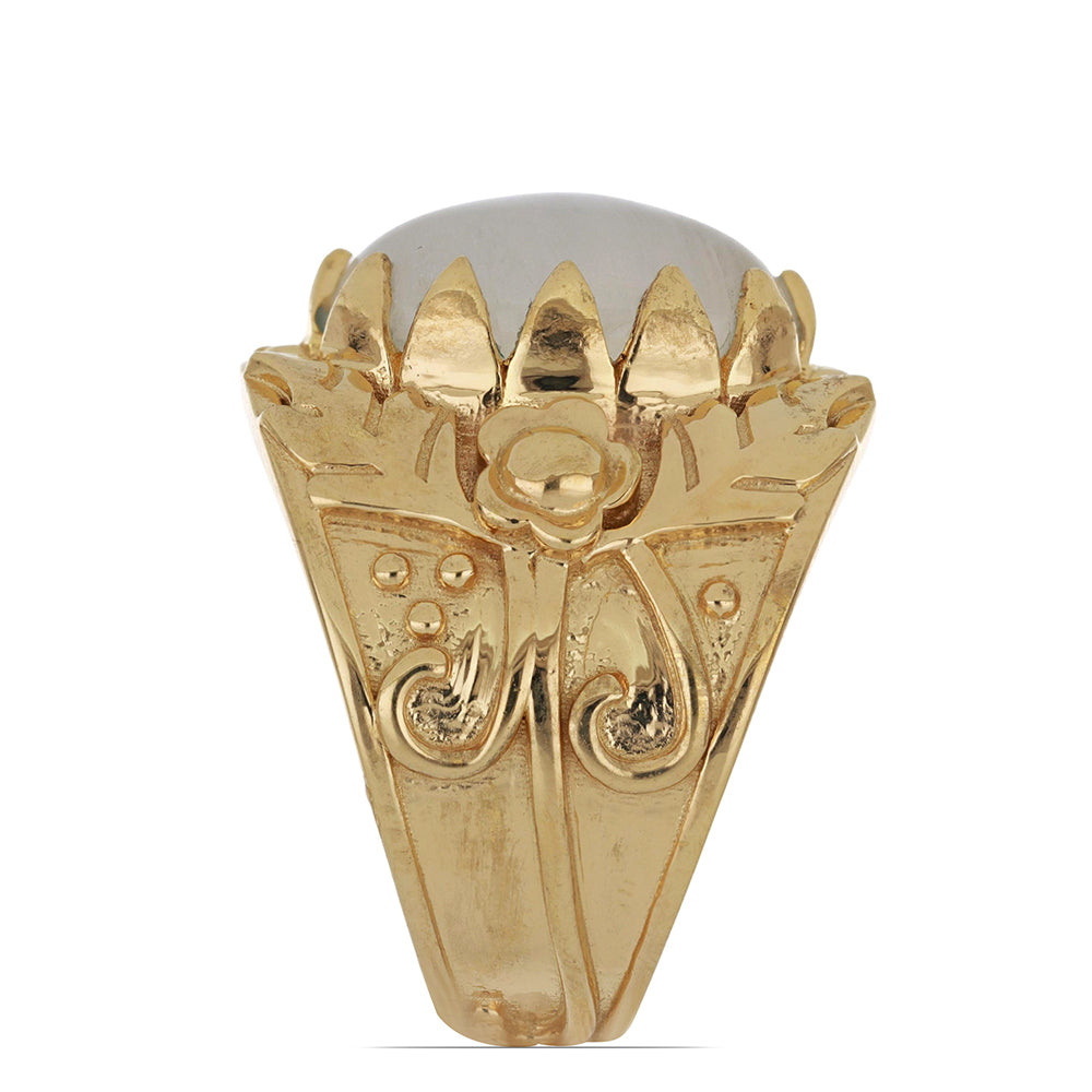 Pozlátený Strieborný Prsteň s Dúhovým Mesačným Kameňom z Grant County