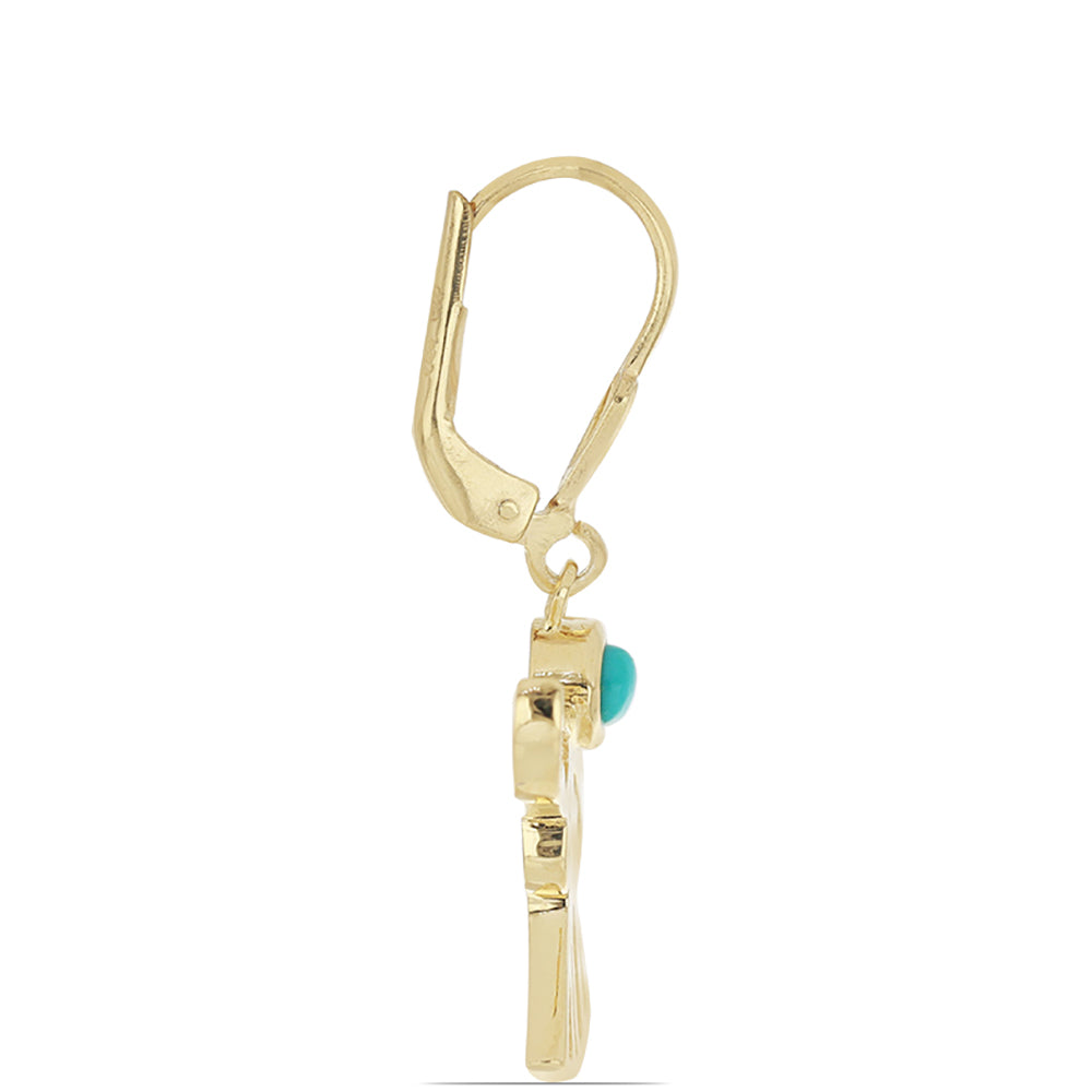 Pozlátené Strieborné Náušnice s so Sleeping Beauty Tyrkysom