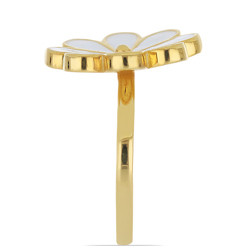 Pozlátený Strieborný Prsteň s so Smaltom