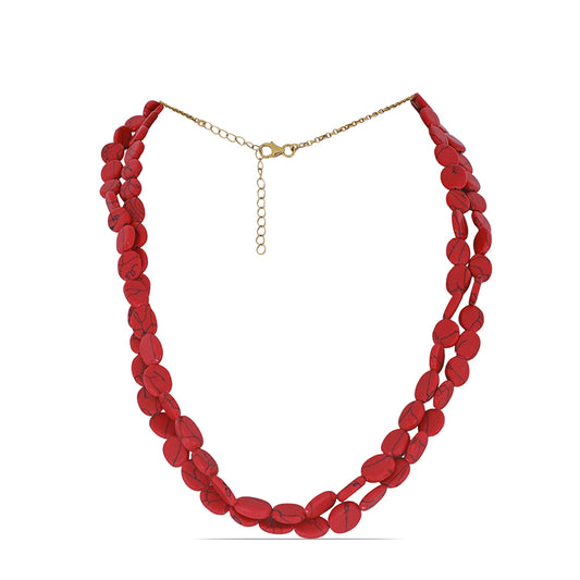 Pozlátený Strieborný Náhrdelník s Mohavským Tyrkysom