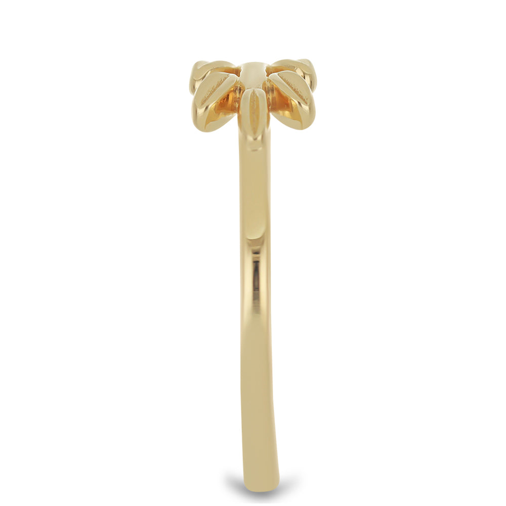 Pozlátený Strieborný Prsteň s Bielym Diamantom