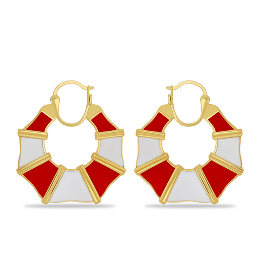 Pozlátené Strieborné Náušnice s so Smaltom