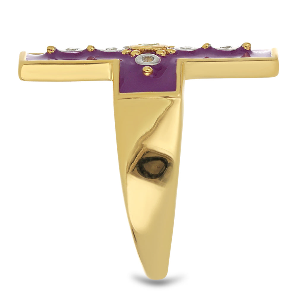 Pozlátený Strieborný Prsteň s so Smaltom a Changbaiskym Olivínom