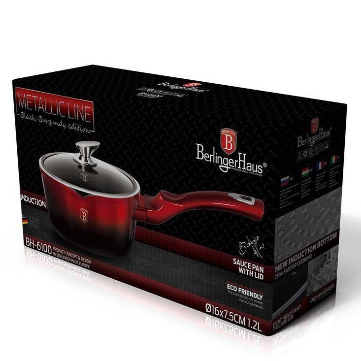 Berlinger Haus nádoba na omáčku / mlieko s mramorovým povlakom, s pokrievkou, 16cm