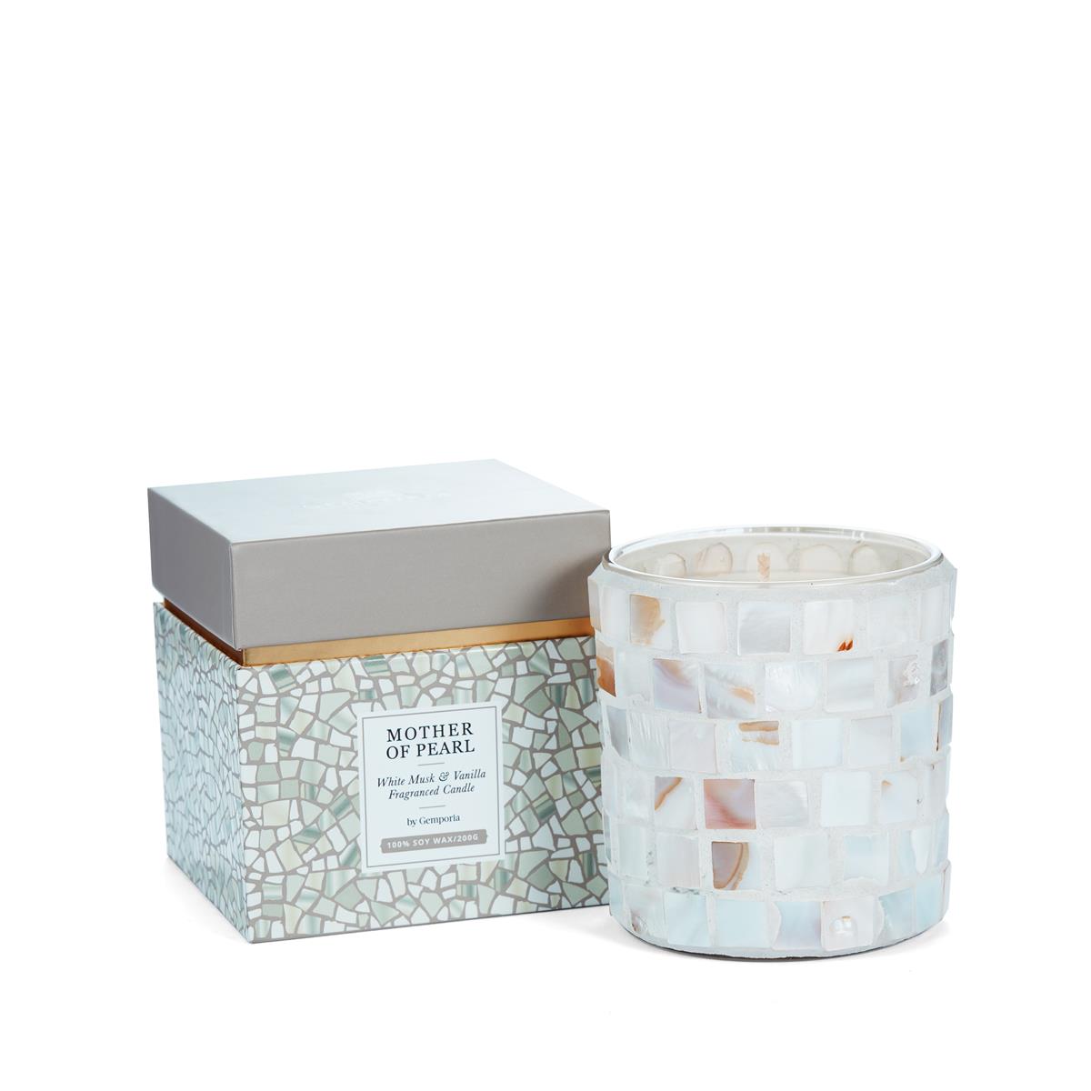 Gemporia Perleťová sviečka s vôňou bieleho pižma a vanilky