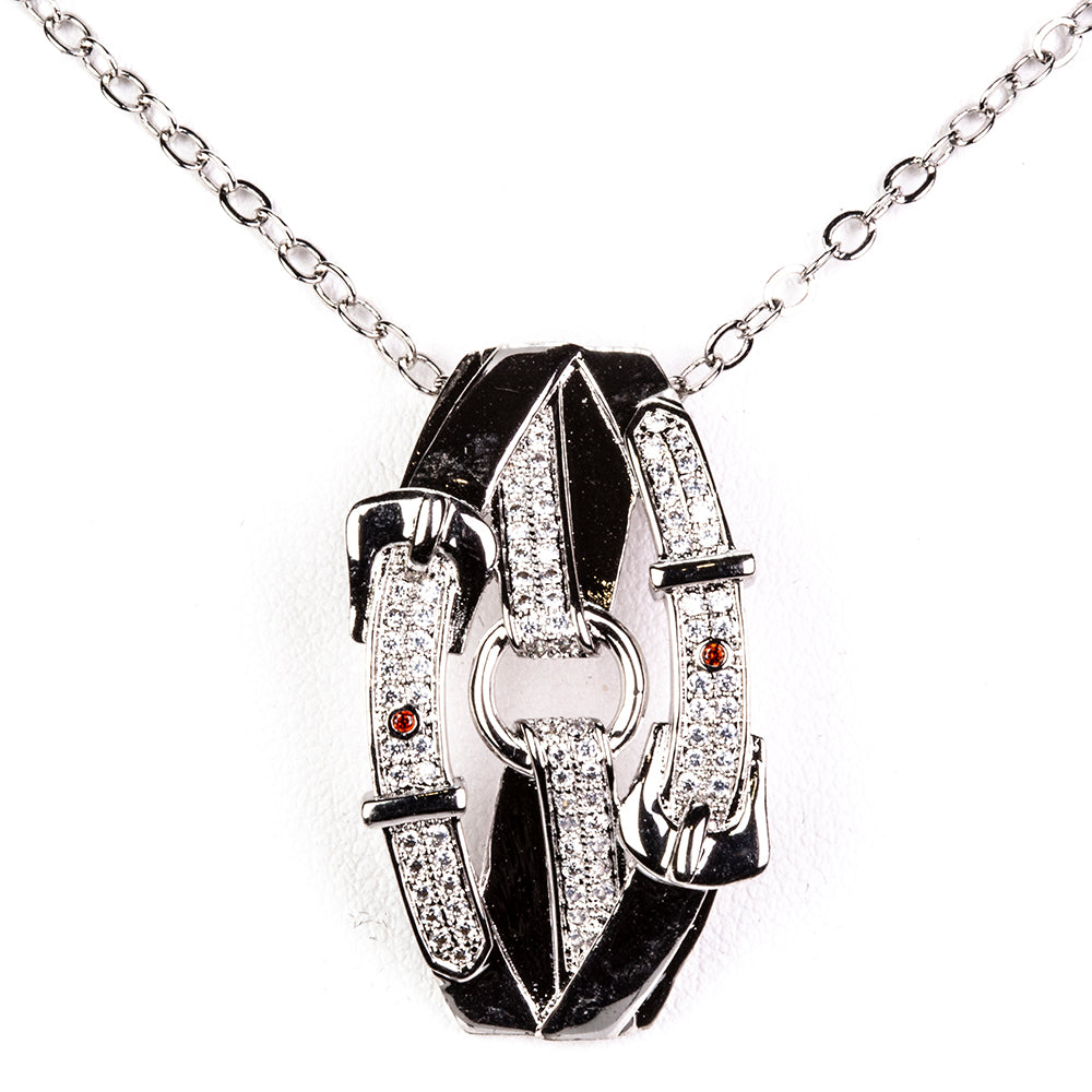 Pozlátené Zliatinové Sada s Bielym Emporia® Krištáľom ( Náhrdelník+Náušnice+Prívesok )