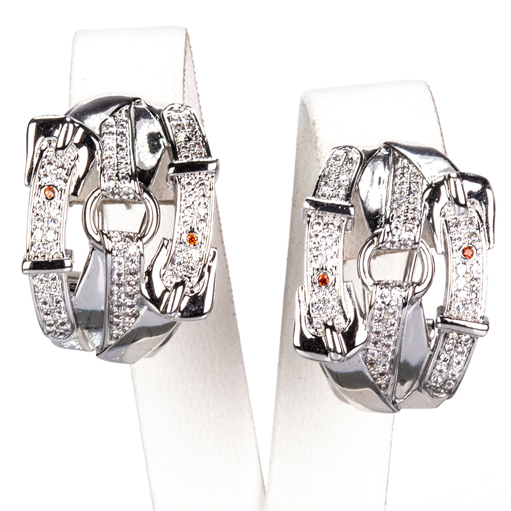 Pozlátené Zliatinové Sada s Bielym Emporia® Krištáľom ( Náhrdelník+Náušnice+Prívesok )